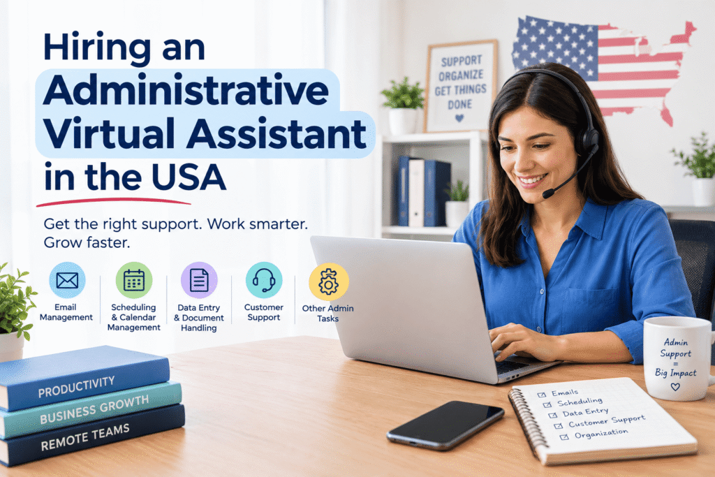 Remote administrative support services dashboard showing scheduling and task management