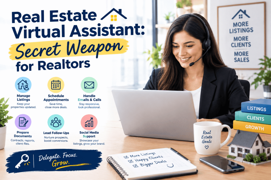 Real estate virtual assistant helping a realtor
